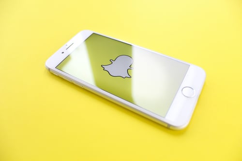 Phone showing Snapchat logo