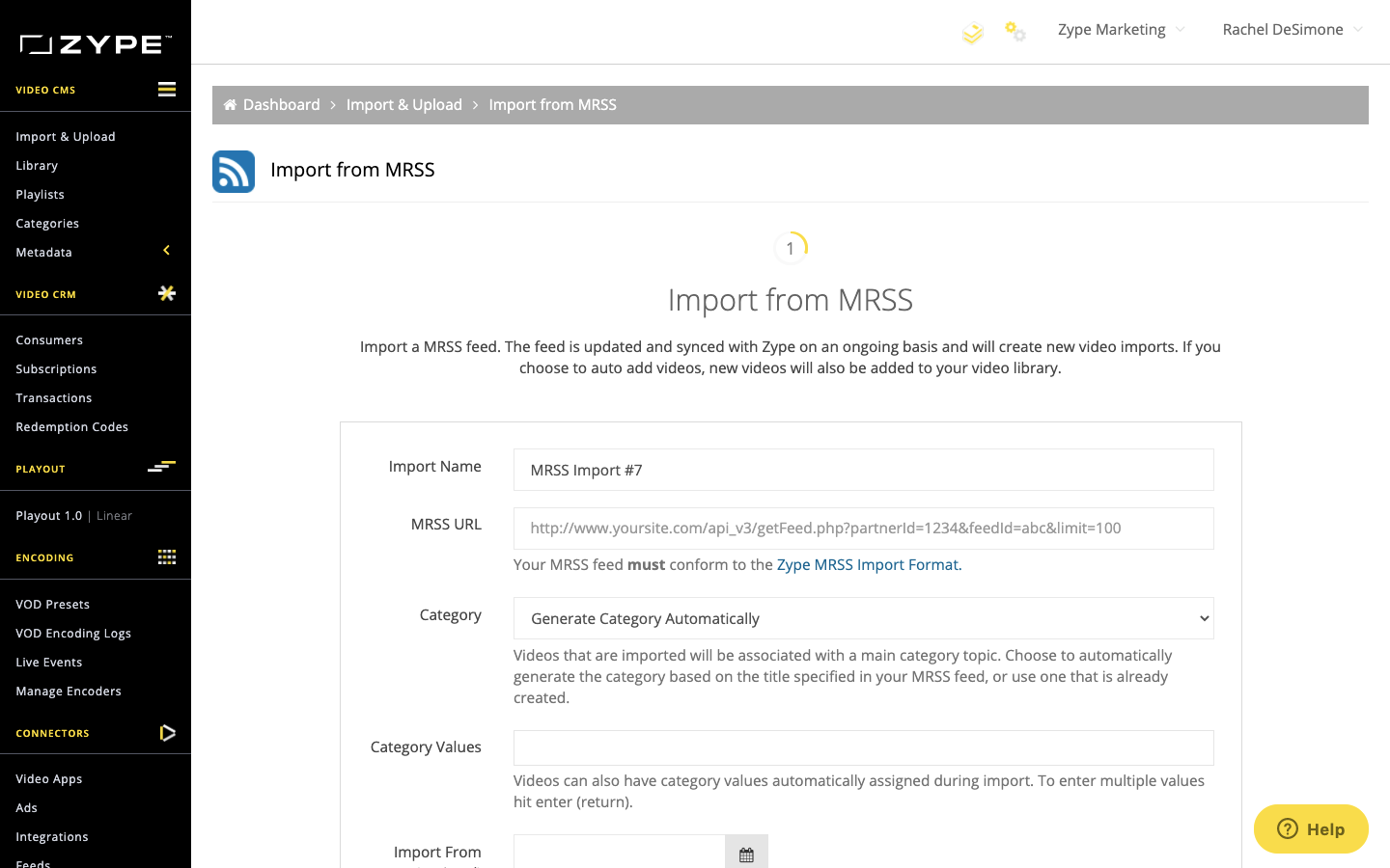 Automated MRSS import and sync